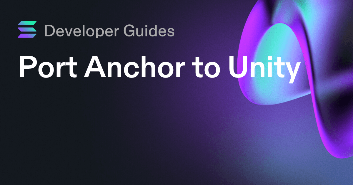 Port Anchor to Unity